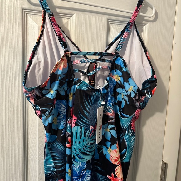 Floral Kids One Piece Swimsuit - Picture 3 of 4